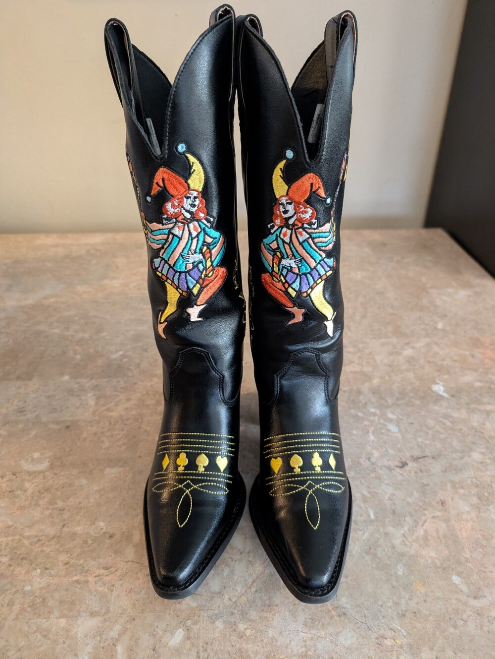 Dingo Joker Embroidered Western Leather Boots Women's Size 8.5 No Box - Picture 3 of 13